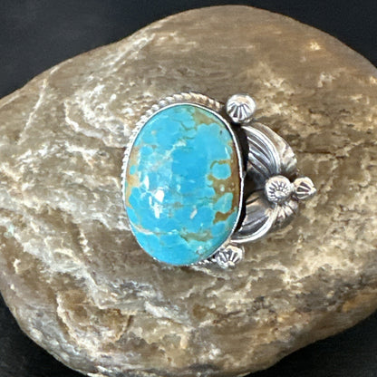 Navajo Sterling Silver Blue Turquoise #8 Ring Sets Sz 8 18106