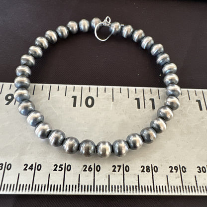 6mm Sterling Silver Beads Stainless Steel Wire Earrings 2.5” 17786