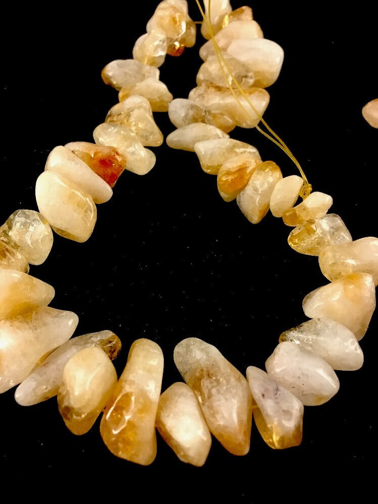 Yellow Citrine Large Strand Chunky Nuggets Bracelet 03851