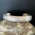 Stamped Cuff Bracelet Navajo | Sterling Silver | Authentic Native American Handmade | 18120