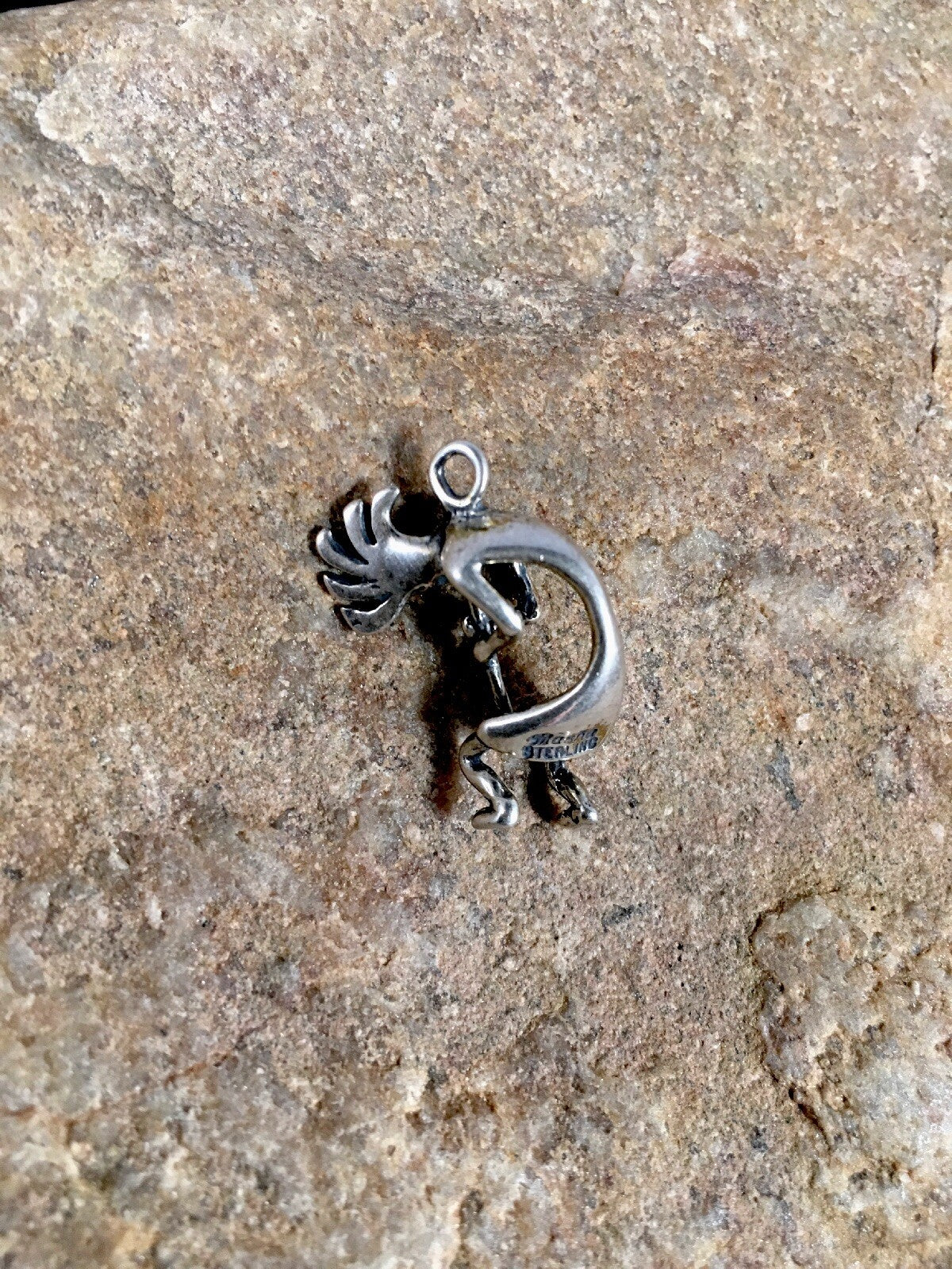 Native American Indian Kokopelli Navajo Sterling Silver Pendant 17692