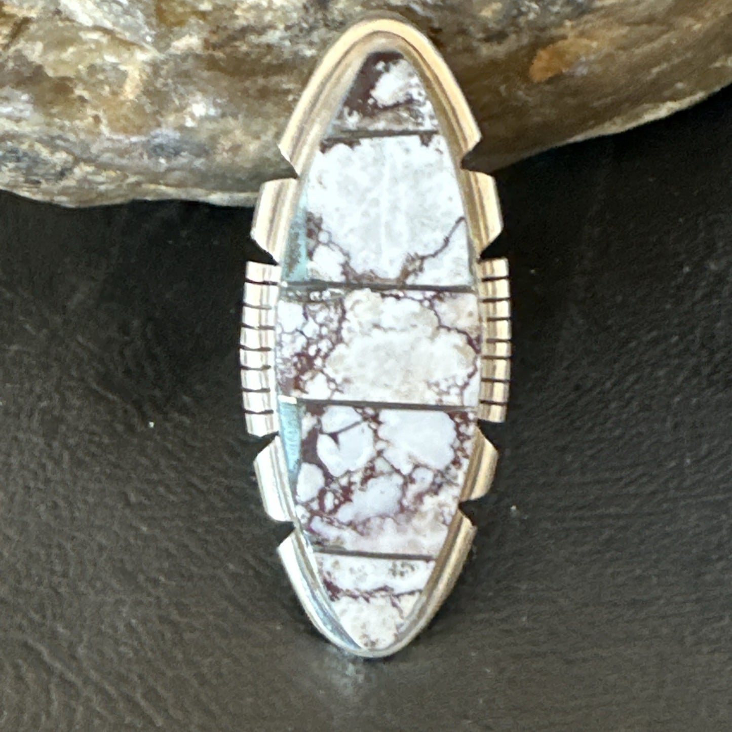 Mens Womens Wild Horse Turquoise Inlay Navajo Sterling Silver Ring Sz 7 19109