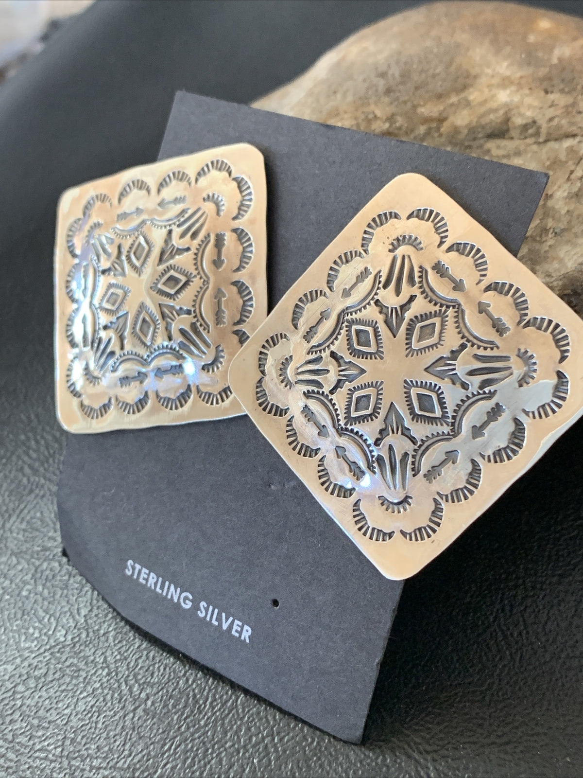 Sterling Silver Earrings Womens Navajo 01668N