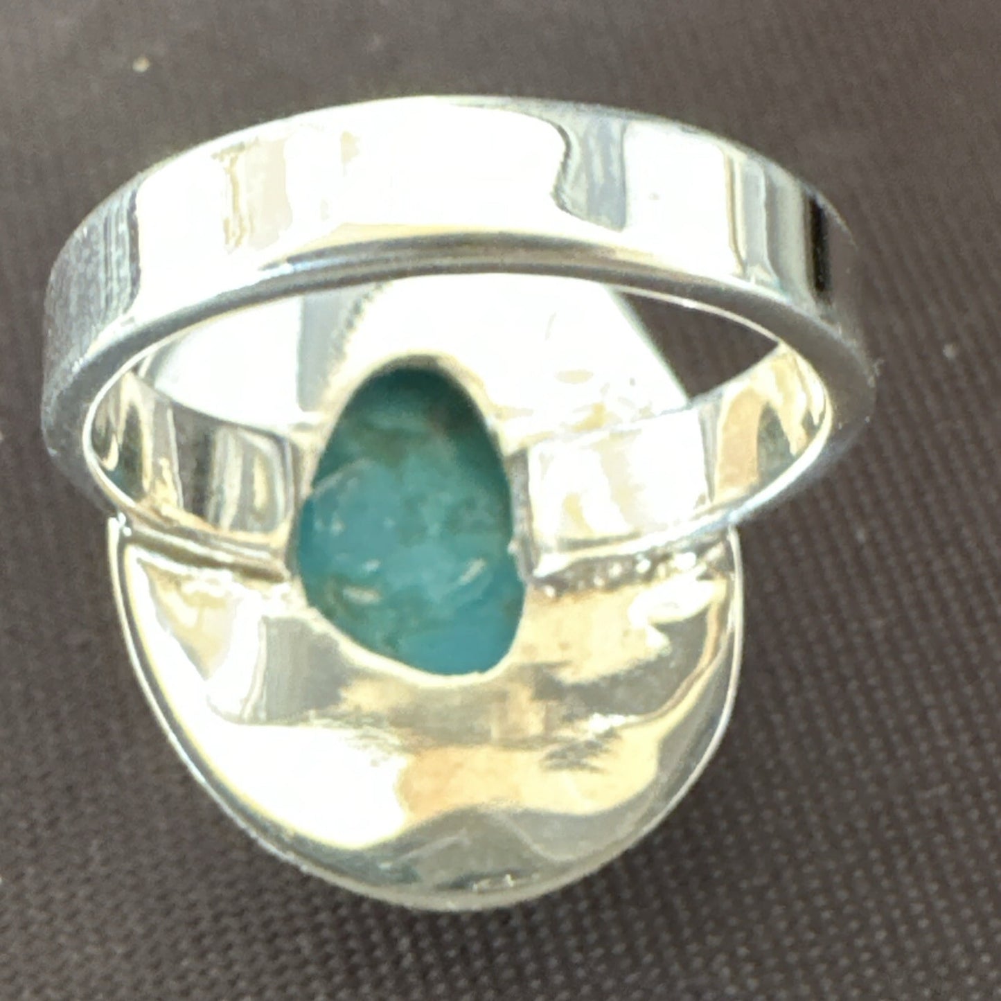 Southwestern Sterling Silver Blue Kingman Turquoise Ring Size 6 18534