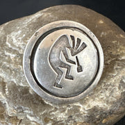 XL Women's Kokopelli Old Pawn Hopi Ring Size 6.5 | Sterling Silver | Authentic Native American Handmade | 18115