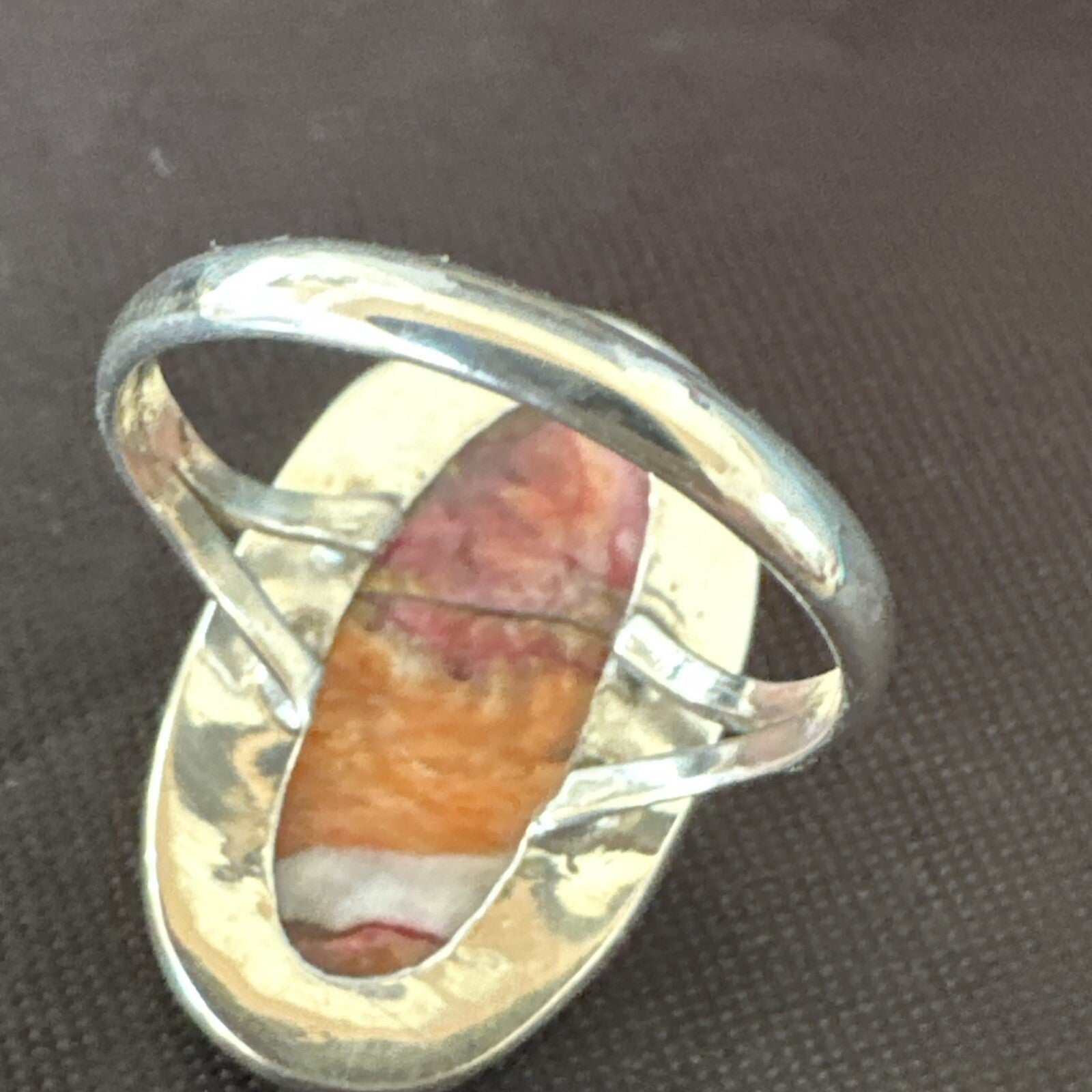 Blue Turquoise Spiny Oyster Southwestern Sterling Silver Ring Size 8 18429