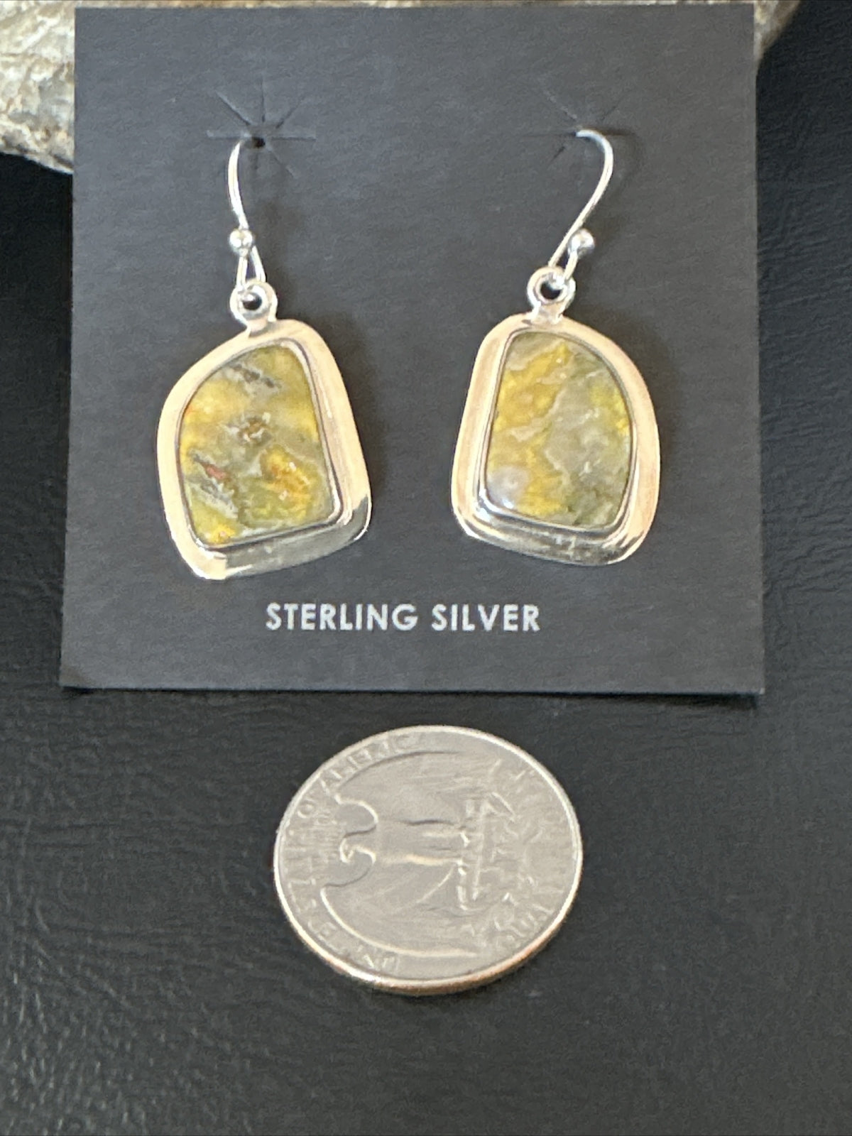 Womens Bumblebee Jasper Navajo Sterling Silver Earrings 15833