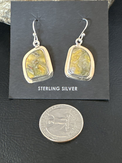 Womens Bumblebee Jasper Navajo Sterling Silver Earrings 15833