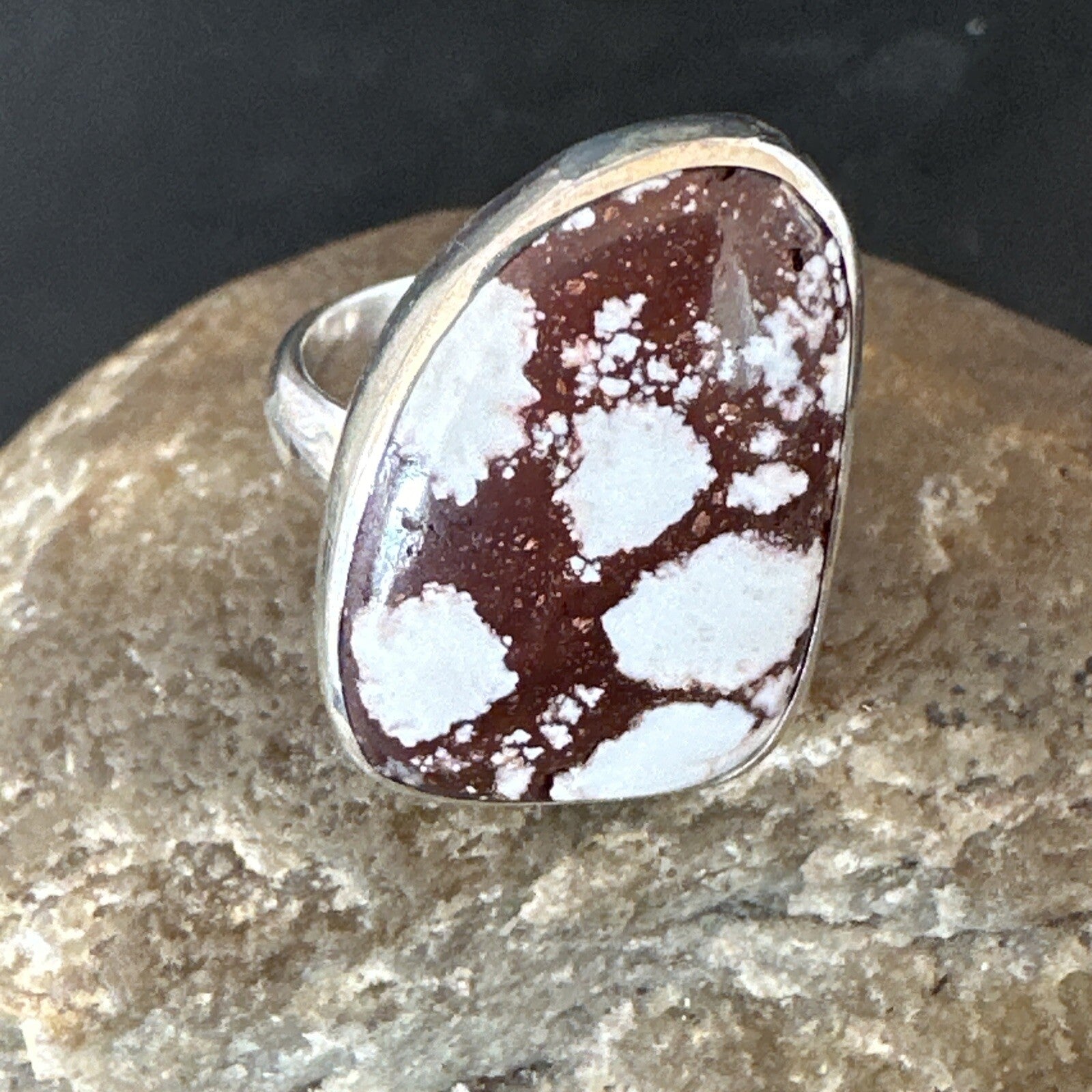 Mens Womens Wild Horse Turquoise Navajo Sterling Silver Ring Sz 8 17342