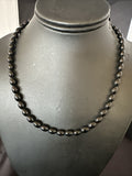 Men's Women Men Beads Black Onyx Navajo Necklace 18" | Sterling Silver | Authentic Native American Handmade | 17921