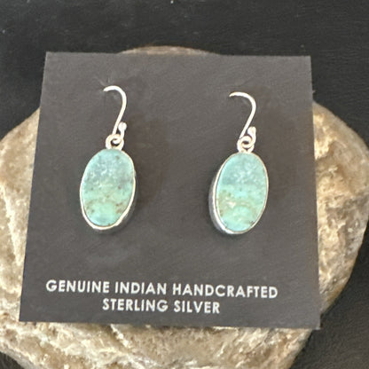 Gorgeous Blue Sterling Silver Denim Lapis Dangle Earrings 1” 15809