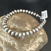 Navajo 6mm Beads 7"Bracelet | Sterling Silver | Authentic Native American Handmade | 99967