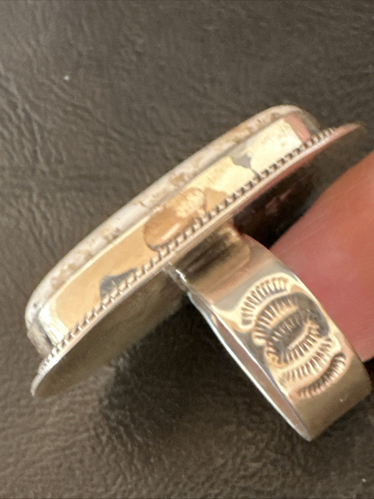 Native American Wild Horse Turquoise Navajo Sterling Silver Ring Size 8 19824