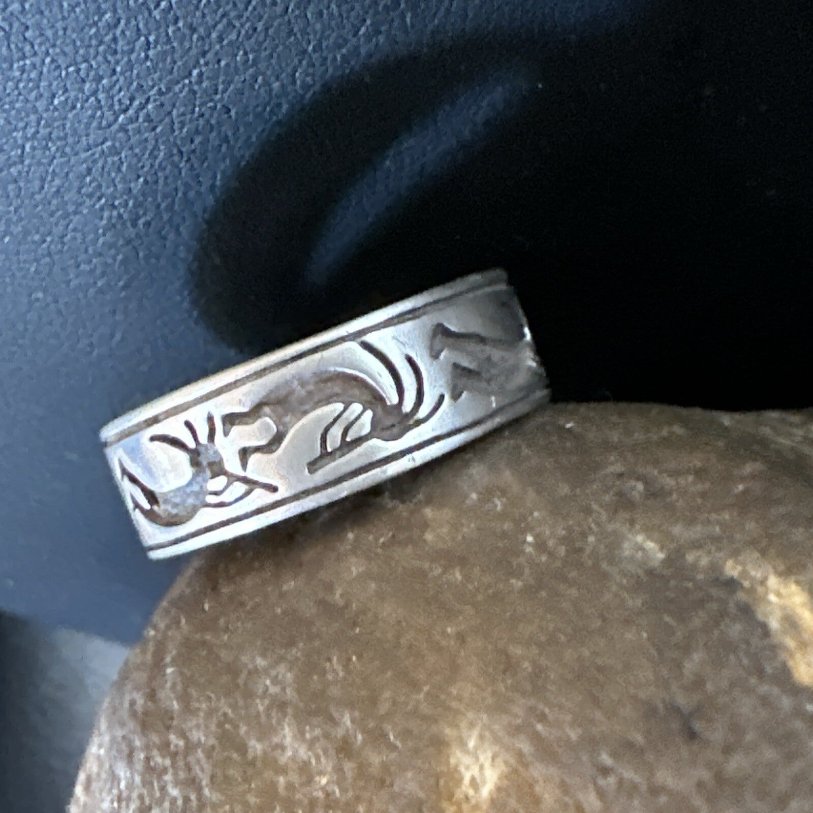 Kokopelli Wedding Band Navajo Sterling Silver Ring Size 9.5 17971