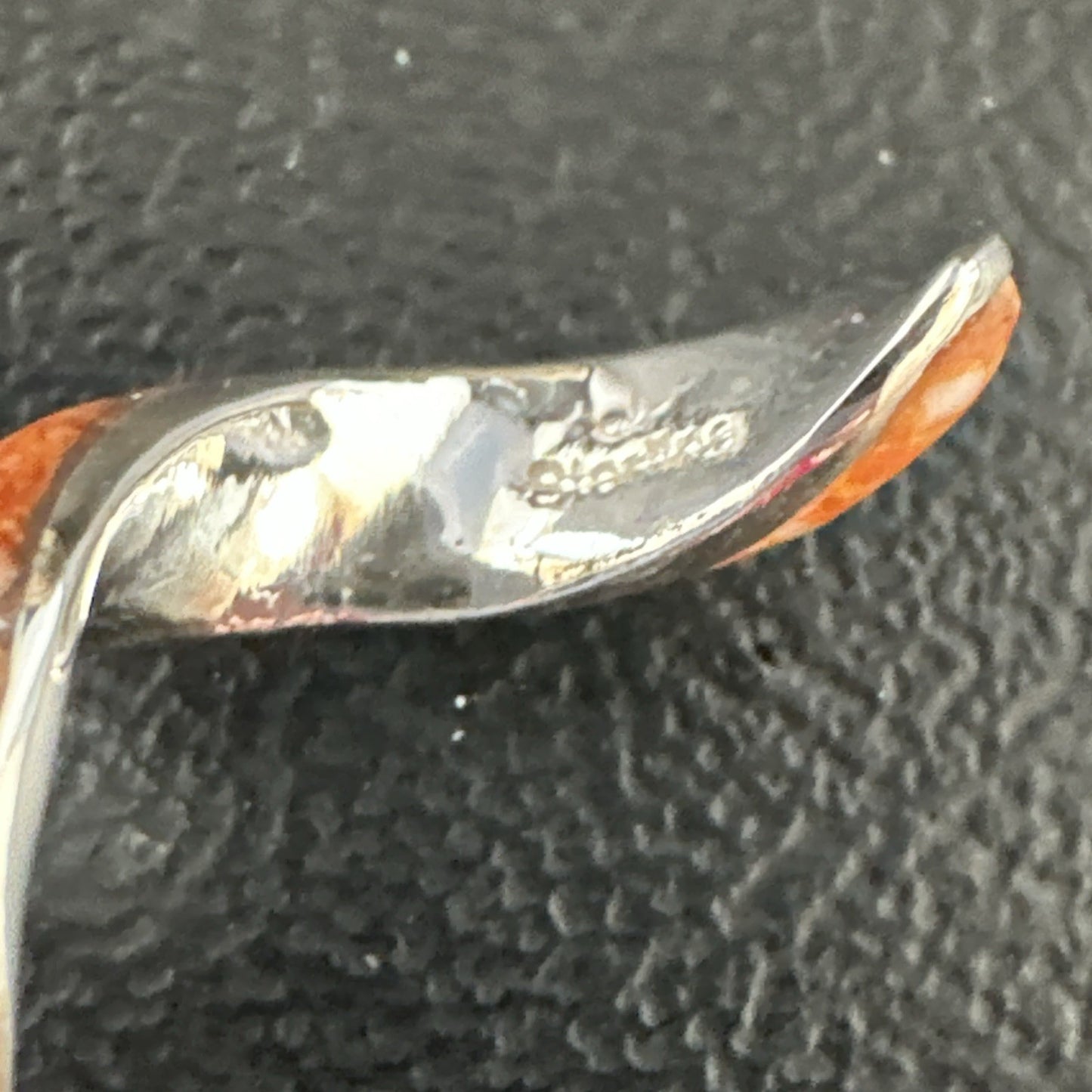 Orange Spiny Oyster Opal Sterling Silver Swirl Dangle Earrings 3" 19134