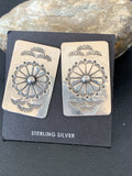 Women's Earrings Southwestern Post | Sterling Silver | Authentic Native American Handmade | 11664