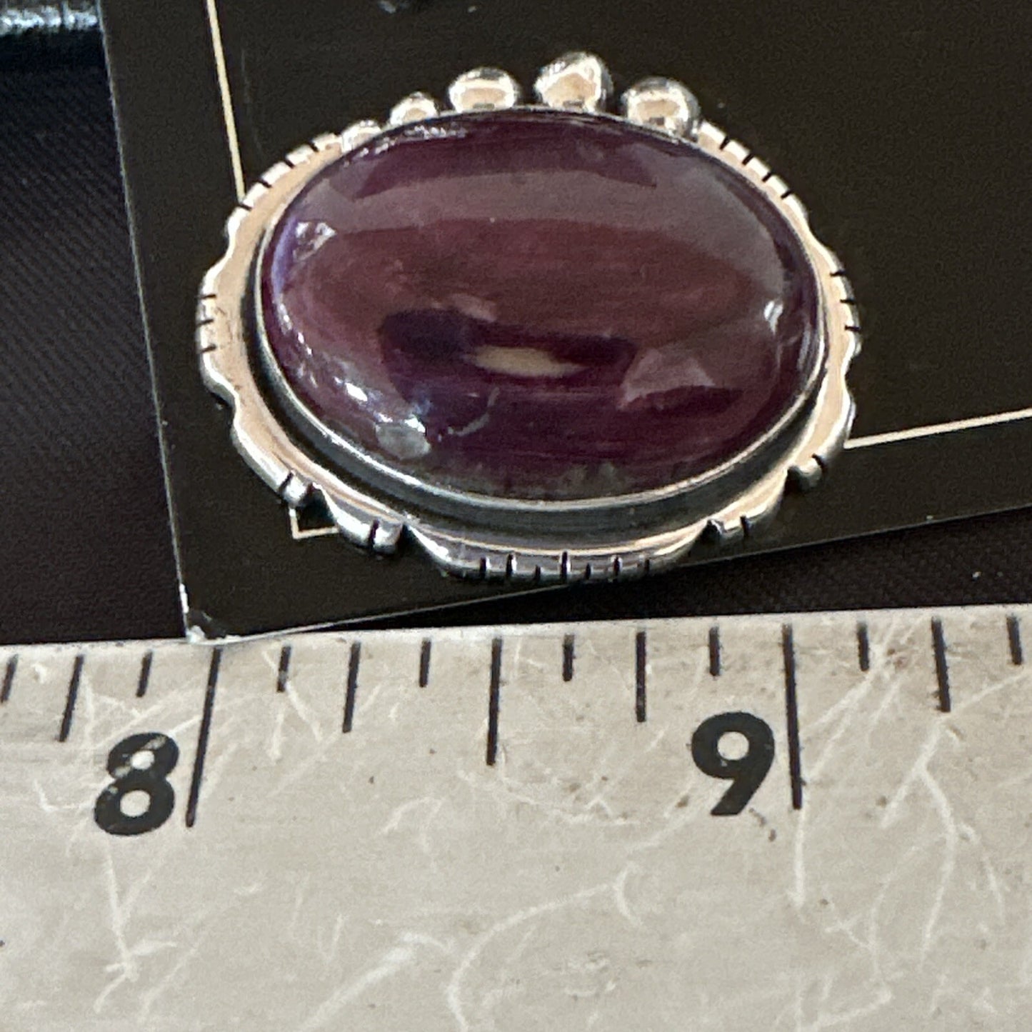 Purple Spiny Oyster Navajo Sterling Silver Stud Post Earrings 1" 18739