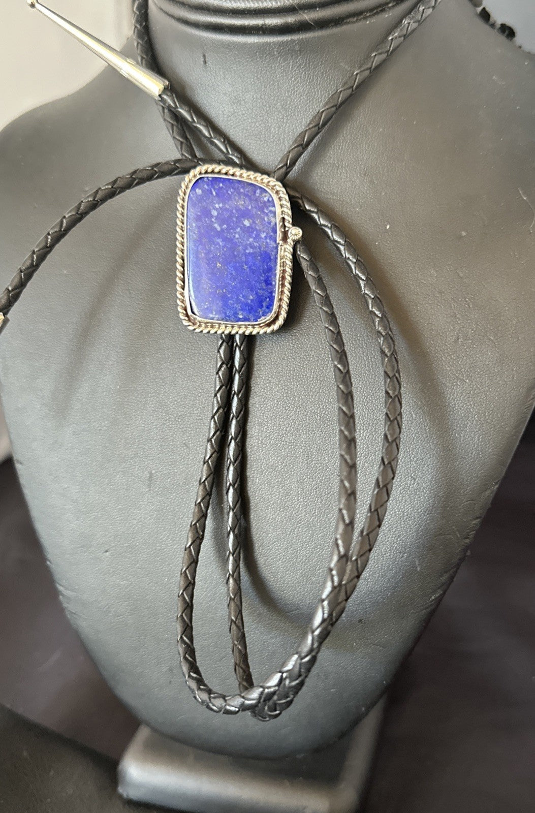 Mens Blue Lapis Lazuli Navajo Sterling Silver Bolo Tie A Toledo 19052
