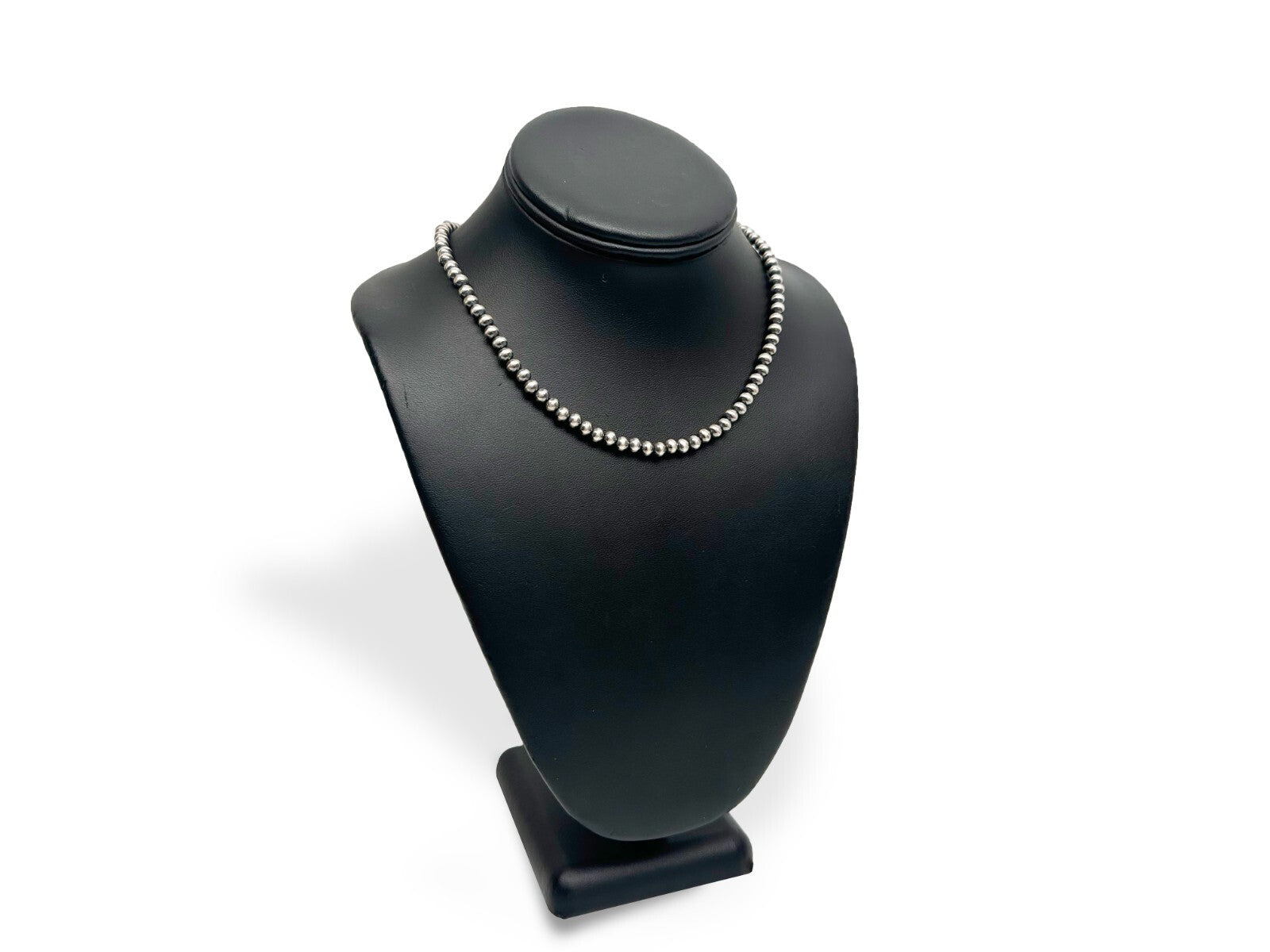 Native American 6mm Sterling Silver Navajo Pearls 16" Single Strand Necklace