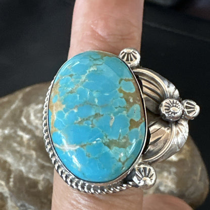 Navajo Sterling Silver Blue Turquoise #8 Ring Sets Sz 8 18106