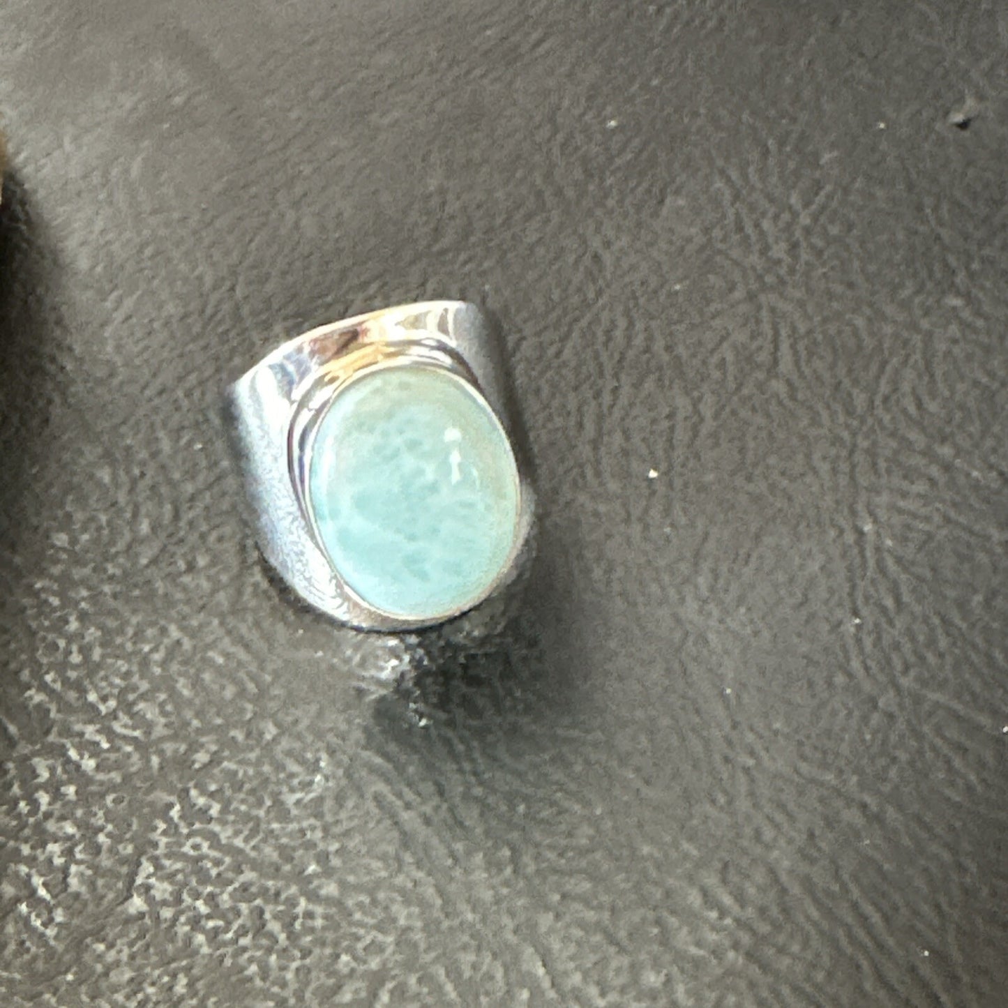 Womens Blue Larimar Navajo Sterling Silver Ring Size 8 17669