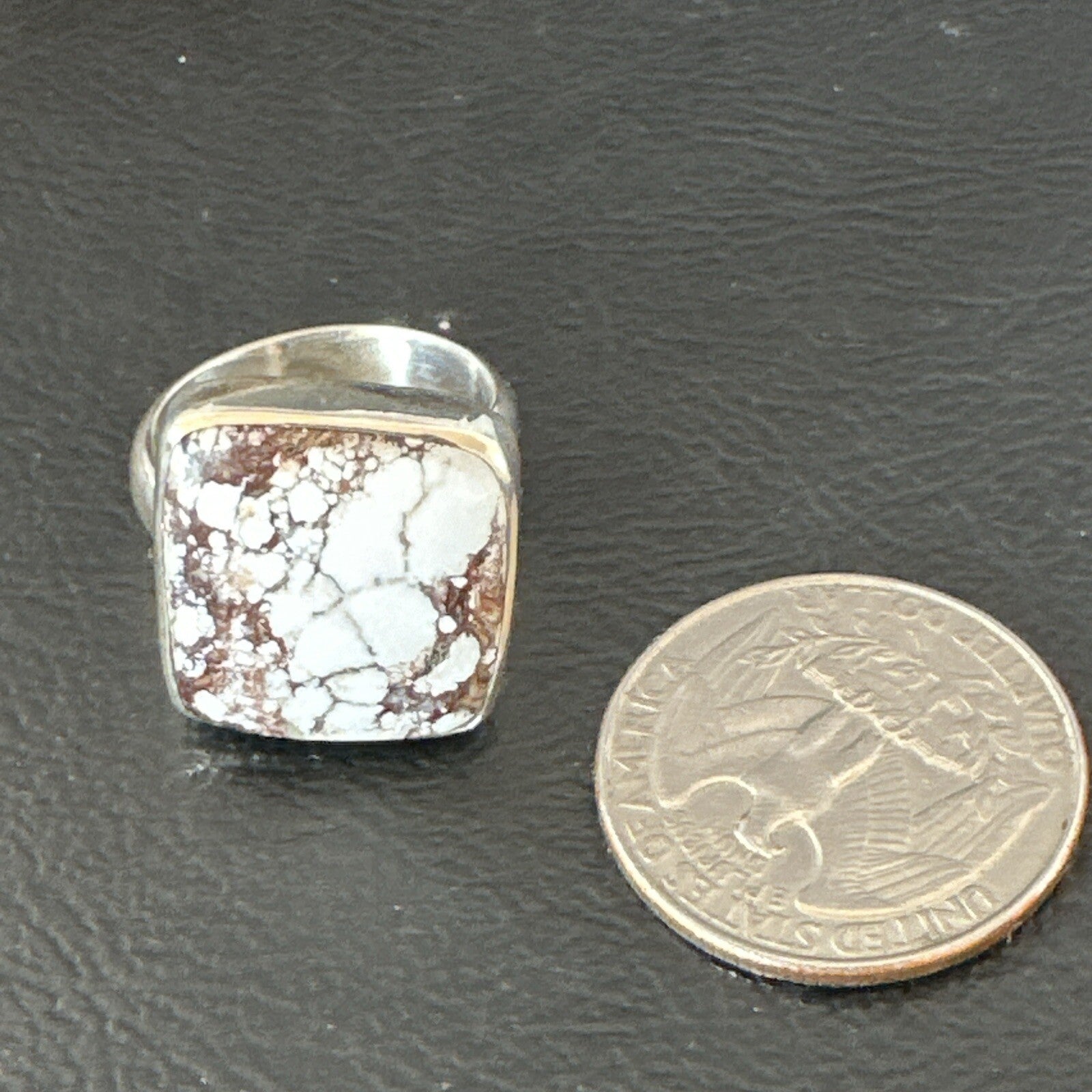 Mens Womens Wild Horse Turquoise Navajo Sterling Silver Ring Sz 7 17346