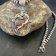 Men's Women's Wild Horse Turquoise Pendant Navajo Necklace | Sterling Silver | Authentic Native American Handmade | 17801