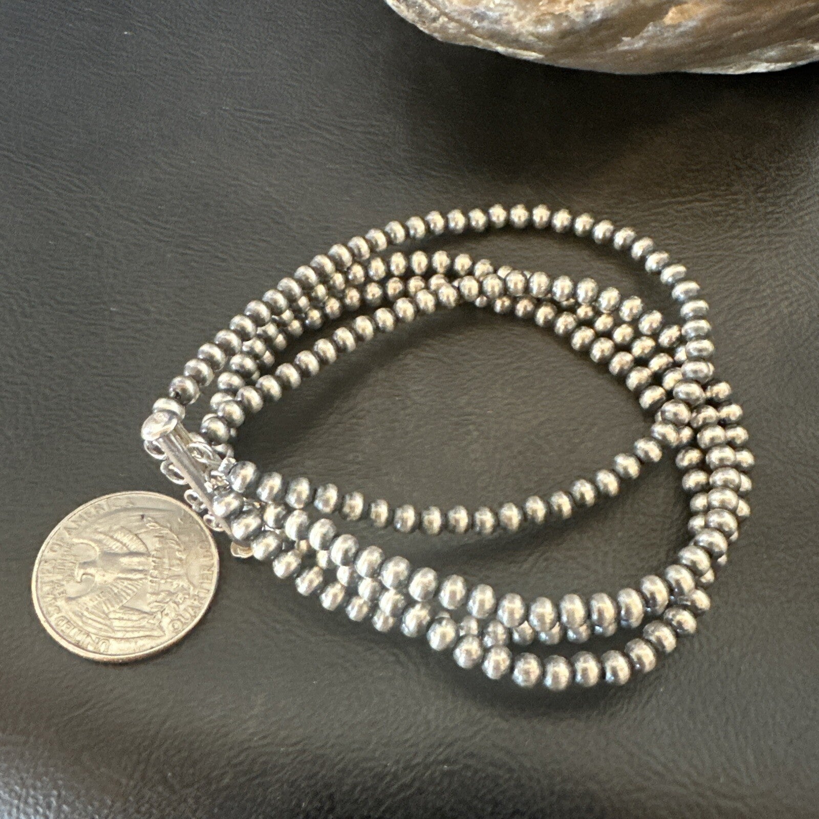Southwestern Sterling Silver Beads 8" 4 Strand Bead Bracelet 18577