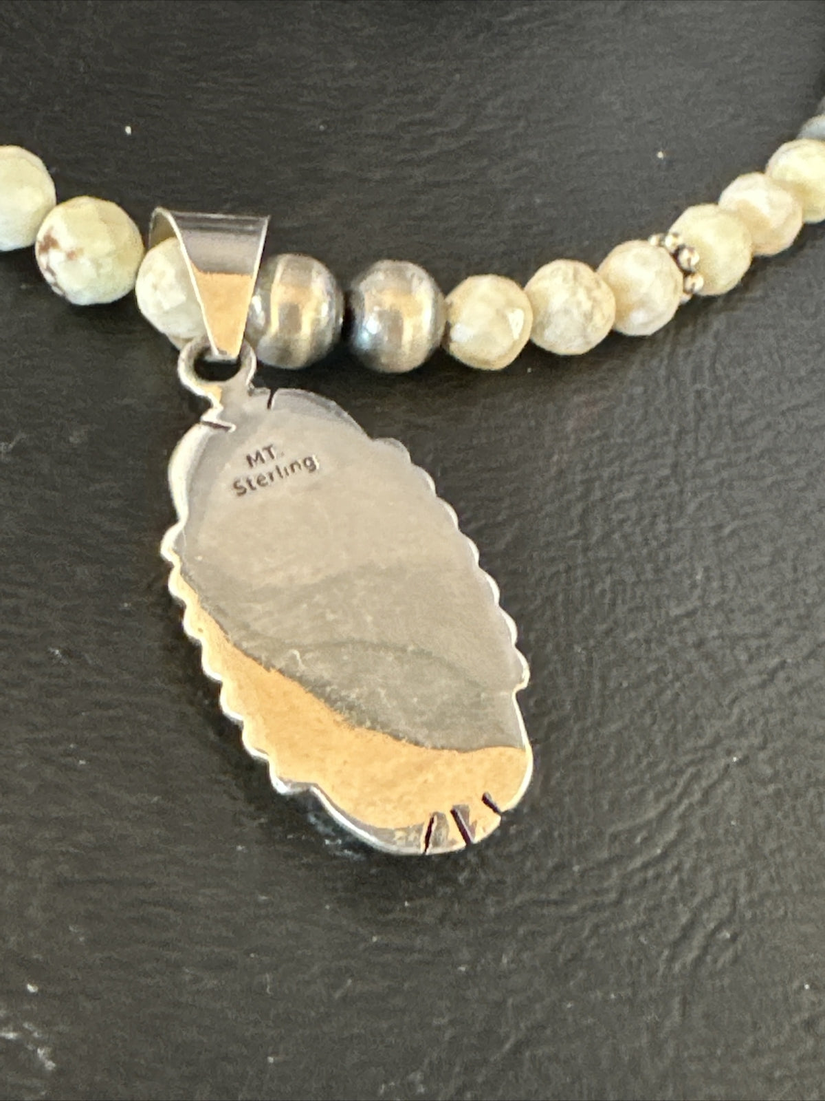 Crazy Wild Horse Turquoise Pendant Navajo Sterling Silver Necklace 20" 13852