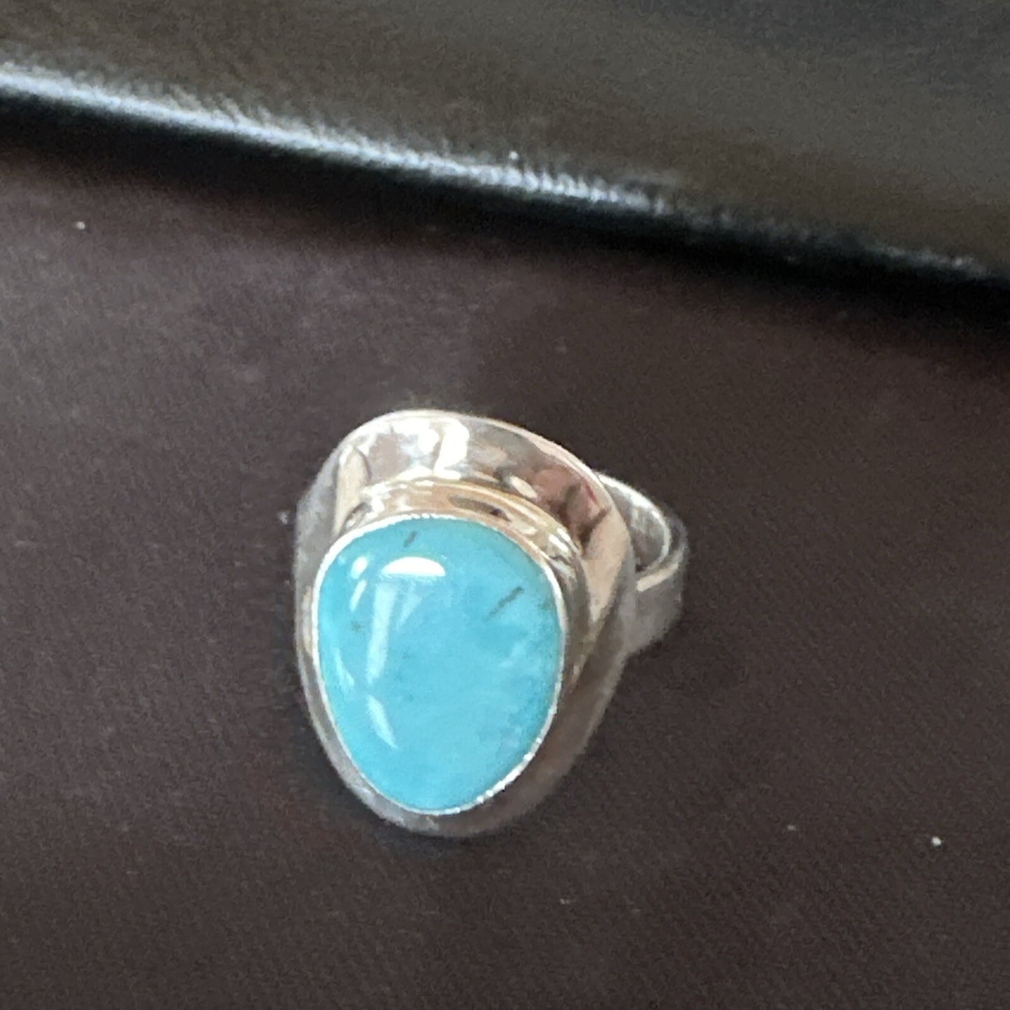 Southwestern Sterling Silver Blue Kingman Turquoise Ring Size 7 18510