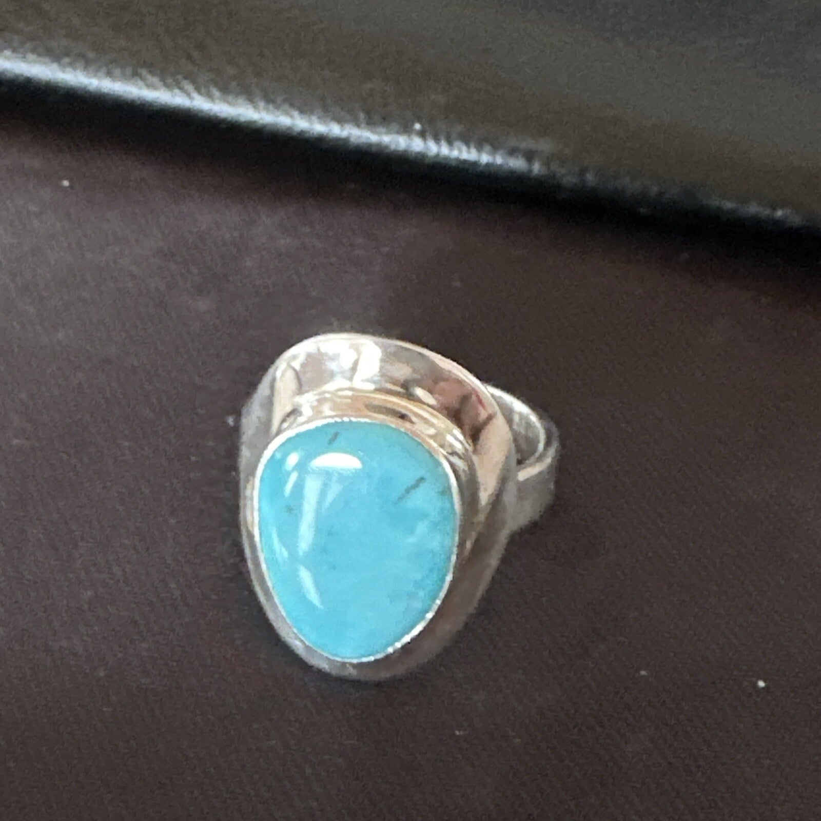Southwestern Sterling Silver Blue Kingman Turquoise Ring Size 7 18510