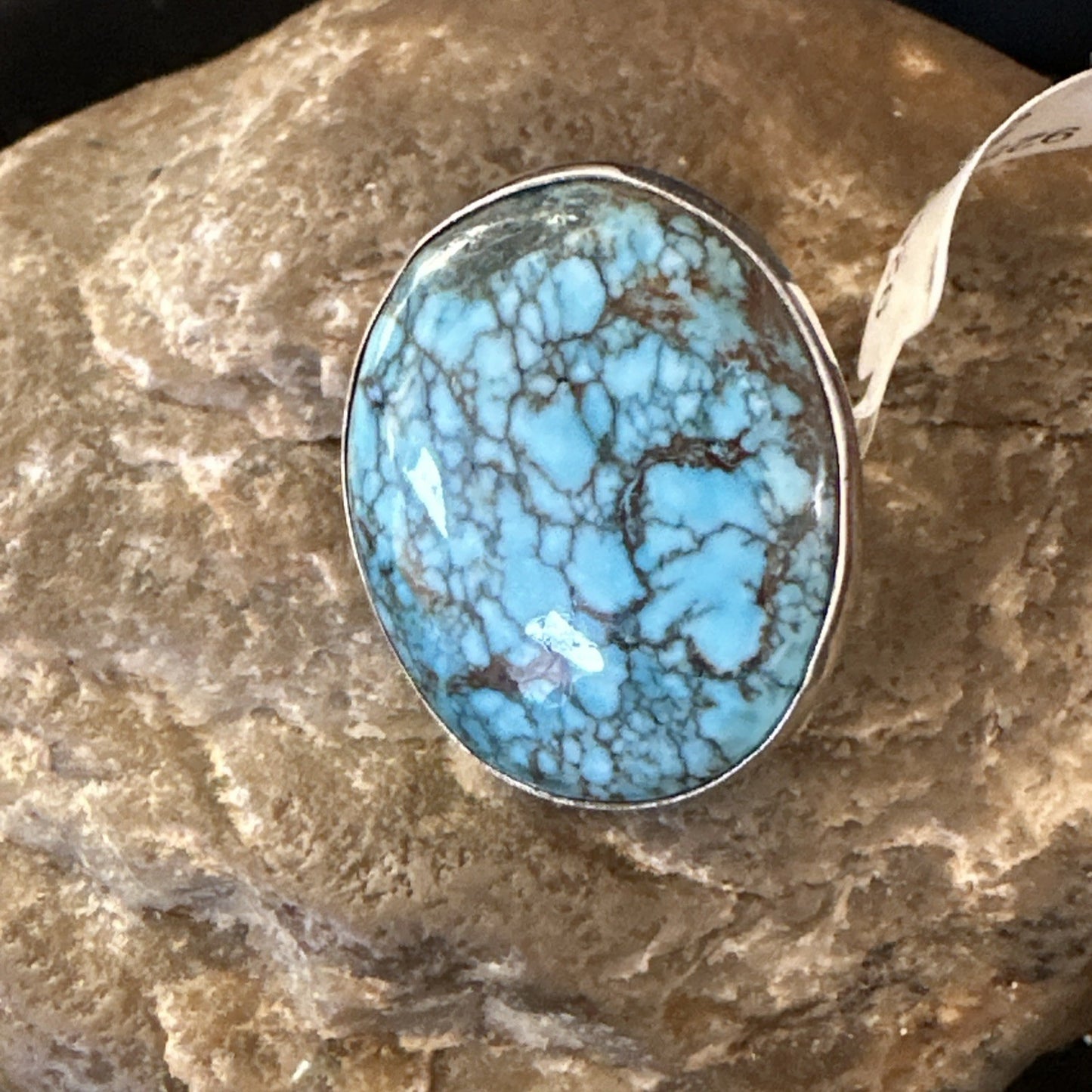 Blue Turquoise#8 Southwestern Sterling Silver Ring Size 5 19727