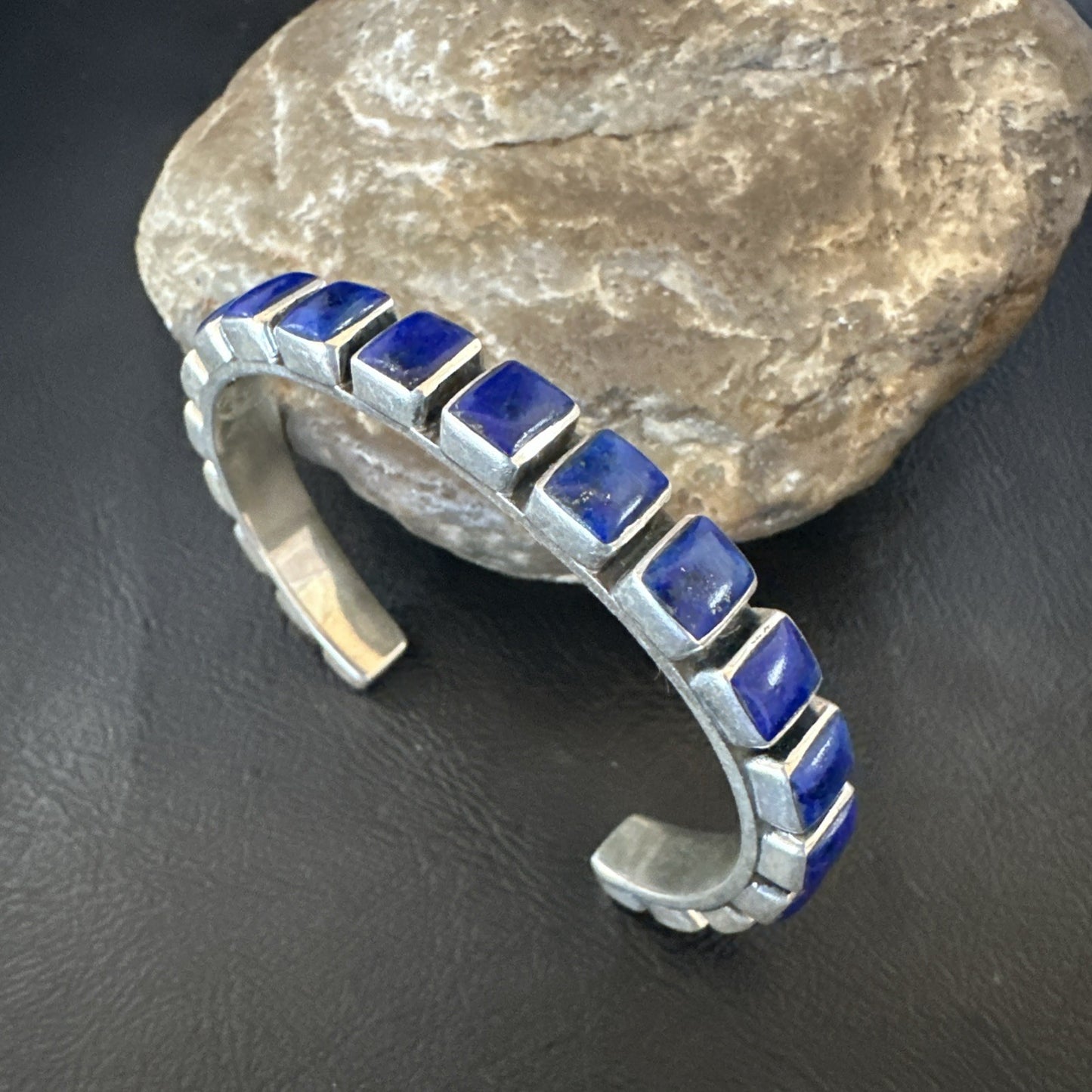 Men WoMens Blue Lapis Lazuli Navajo Sterling Silver Cuff Bracelet 19073