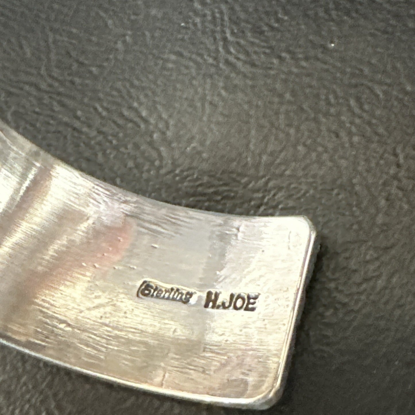 Stamped Cuff Bracelet Native American Navajo Sterling Silver 18042