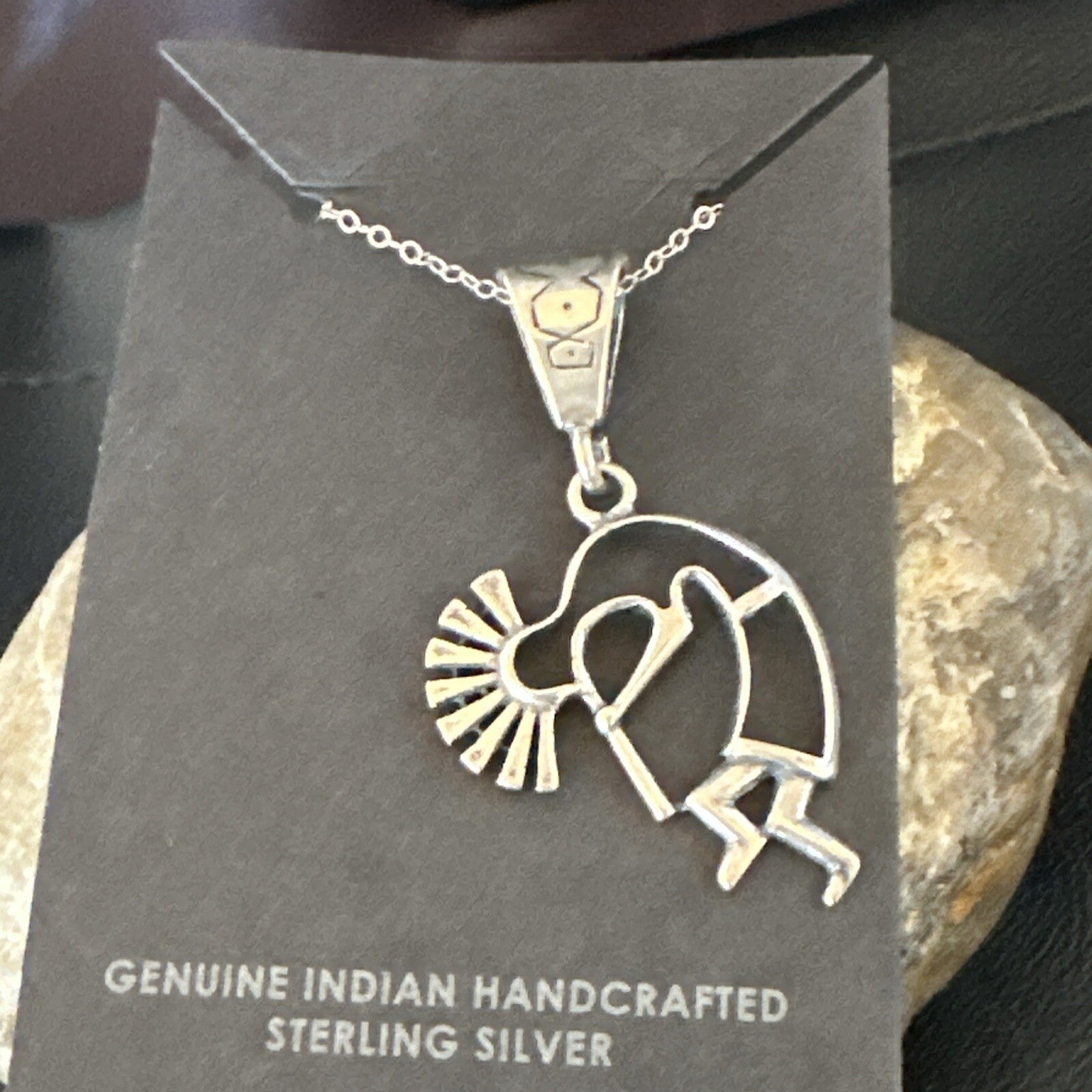 Native American Indian Kokopelli Navajo Sterling Silver Pendant 17966