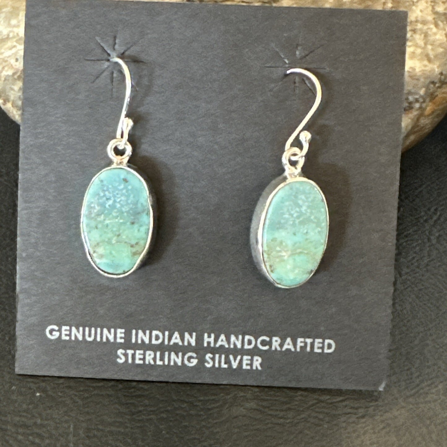 Gorgeous Blue Sterling Silver Denim Lapis Dangle Earrings 1” 15809