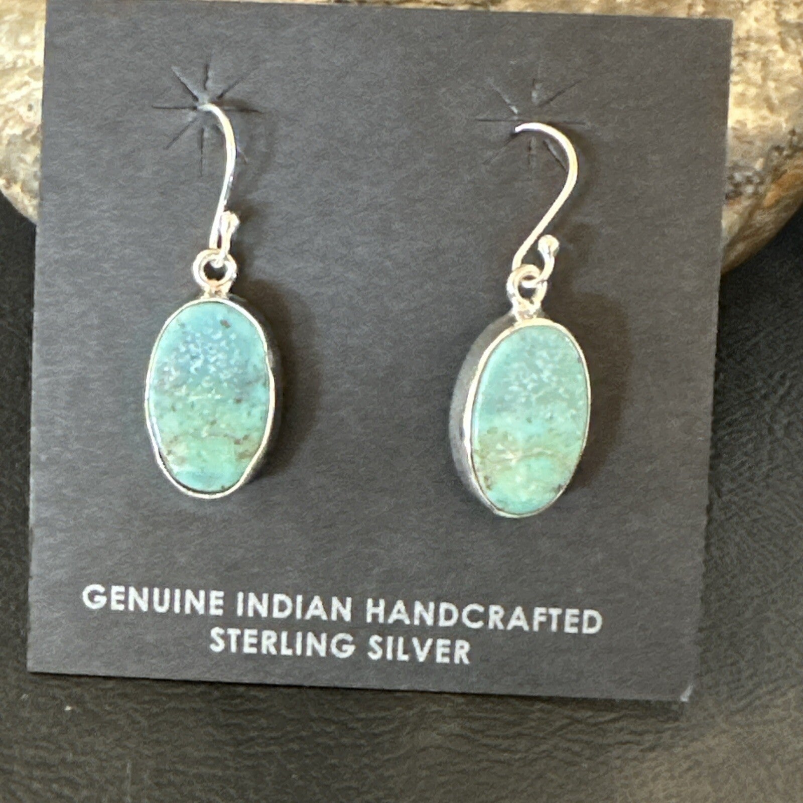 Gorgeous Blue Sterling Silver Denim Lapis Dangle Earrings 1” 15809