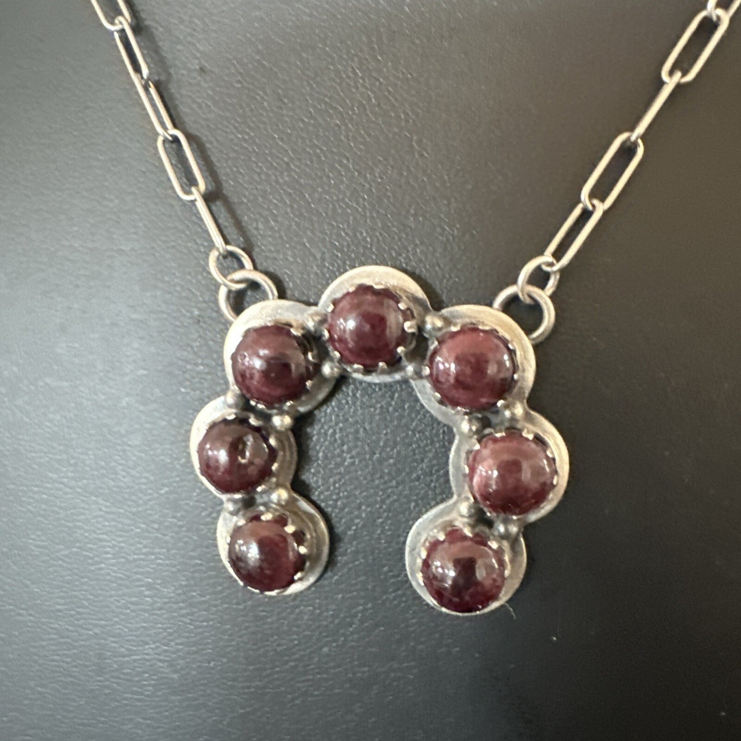 Purple Spiny Oyster Naja Pendant Navajo Sterling Silver Chain 20” Necklace 18853