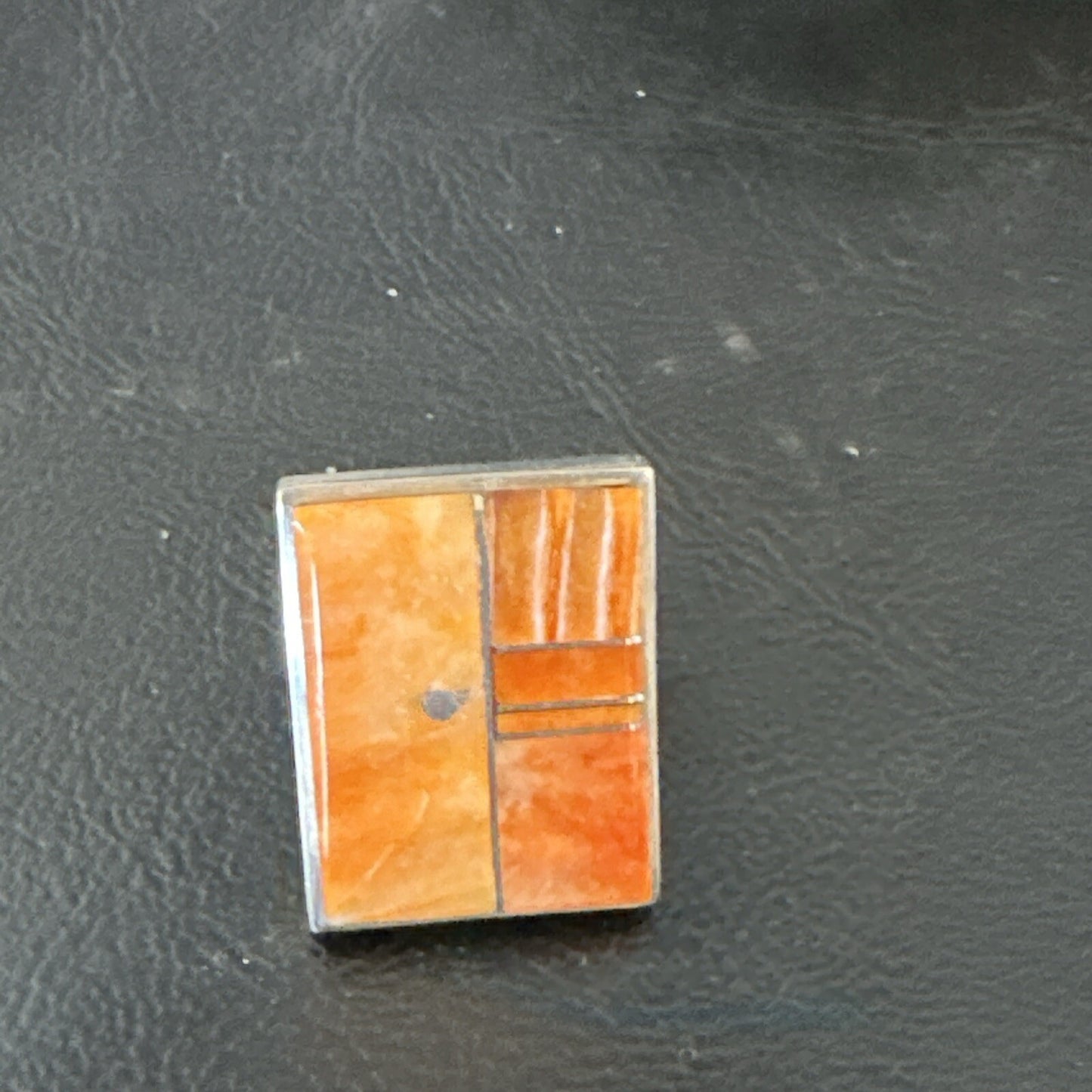 Women Orange Spiny Oyster Navajo Sterling Silver Ring Sz 6.5 17797