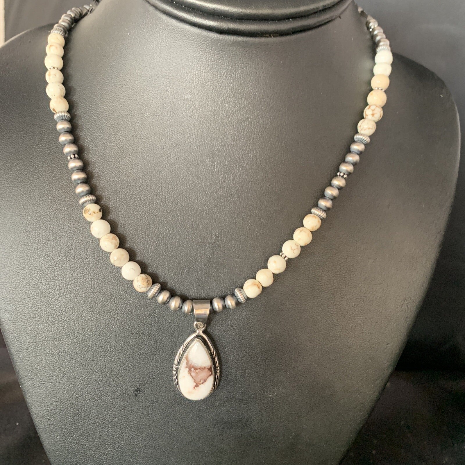 Native Navajo Pearls Purple Spiny Oyster Sterling Silver Necklace 4563