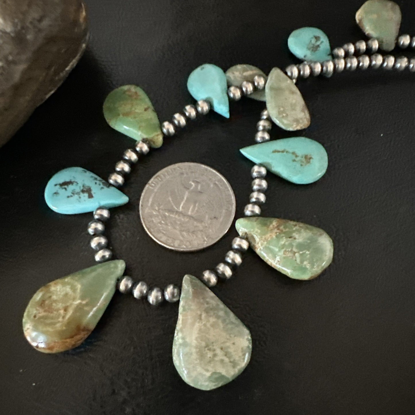 Navajo Pearls Sterling Silver Royston Turquoise 20" Necklace 19232