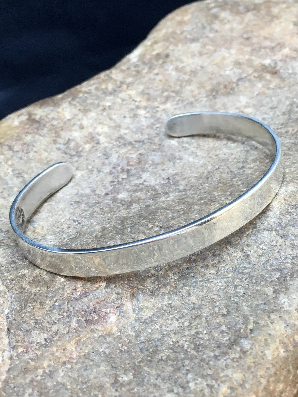 Native American Handmade Band Bracelet Navajo Sterling Silver 08934