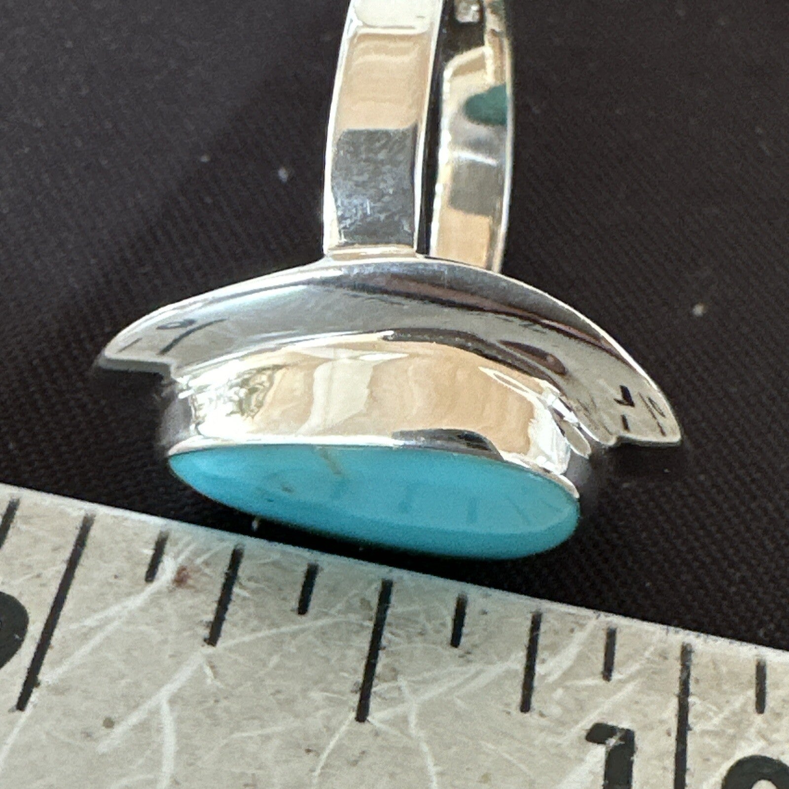 Blue Turquoise Spiny Oyster Southwestern Sterling Silver Ring Size 10 18531