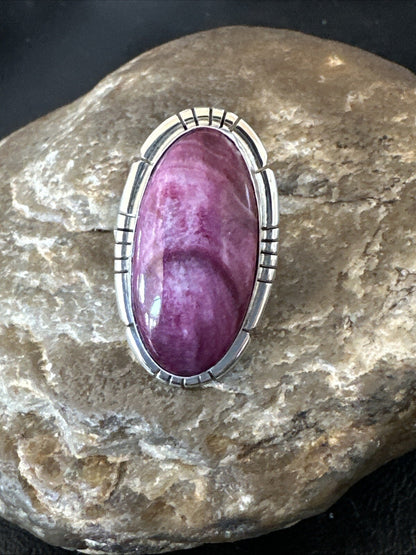 Womens Purple Spiny Oyster Navajo Sterling Silver Ring Size 6.5 18582