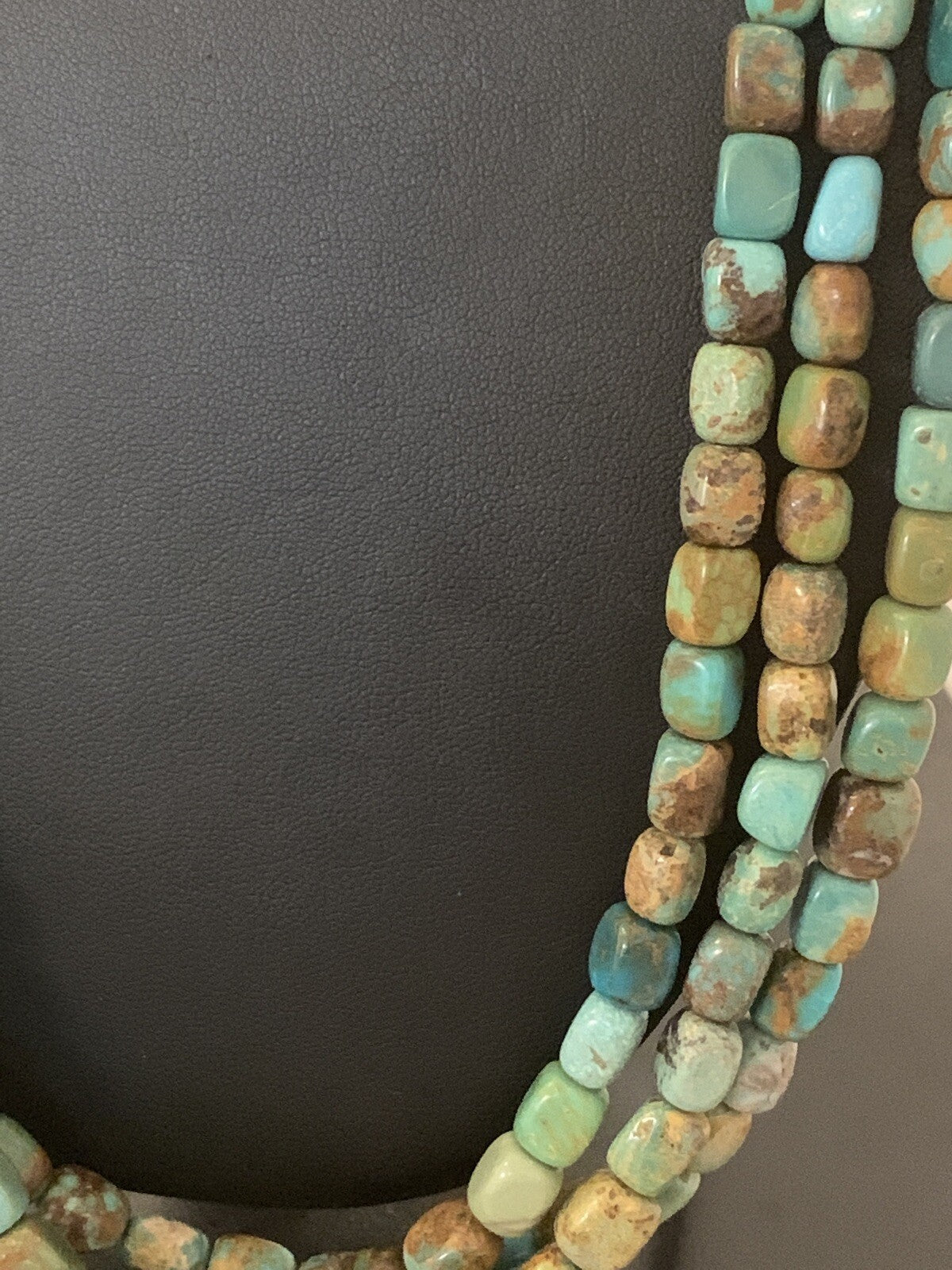 Green Turquoise Navajo Pearls Sterling Silver Native American Necklace 00611