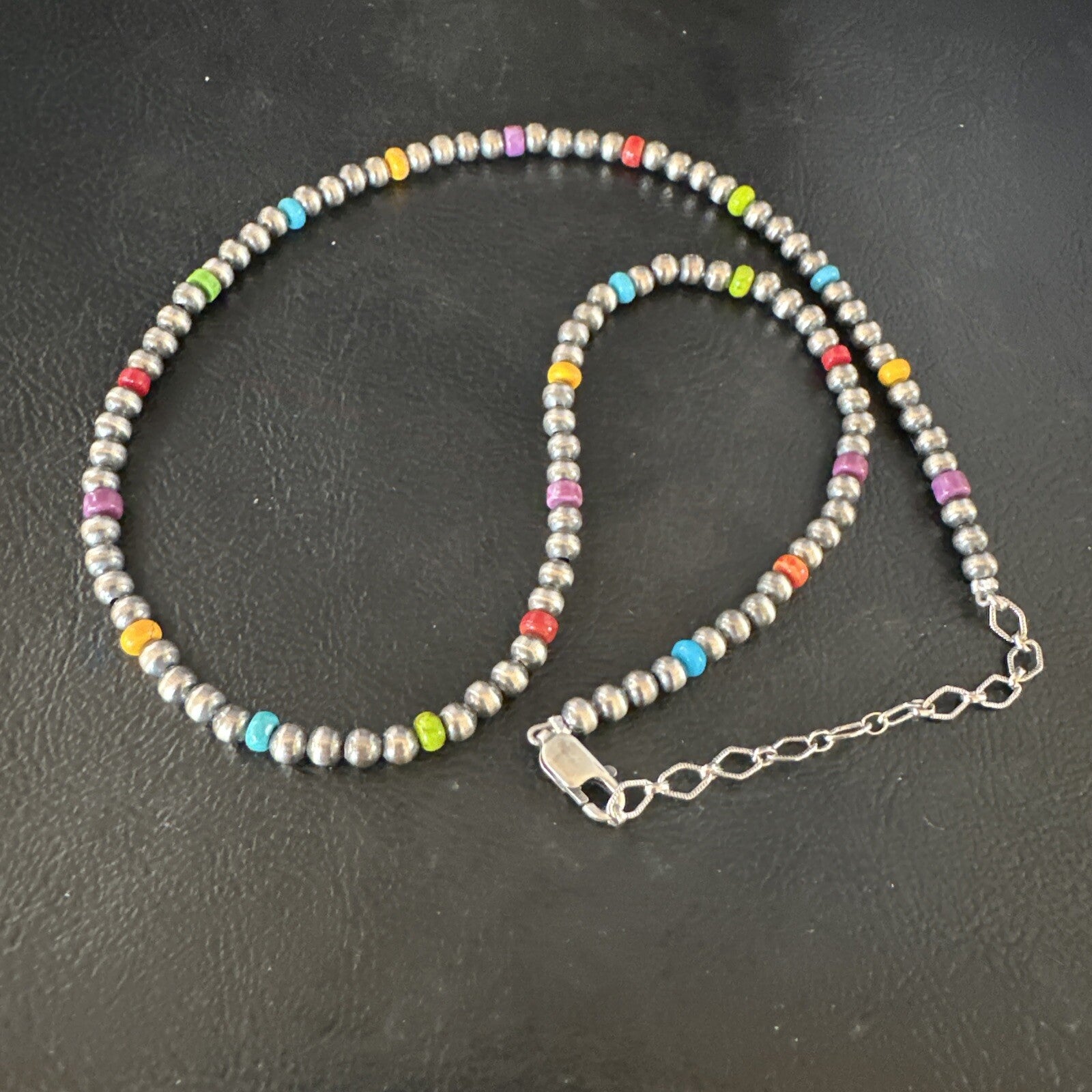 Multicolor 4mm Sterling Silver 22" Necklace 94322
