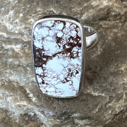 Mens Womens Wild Horse Turquoise Navajo Sterling Silver Ring Sz 7 17345