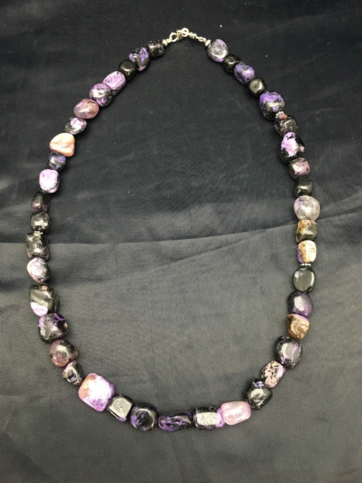 Purple Charoite Navajo Sterling Silver Beads Necklace 02700