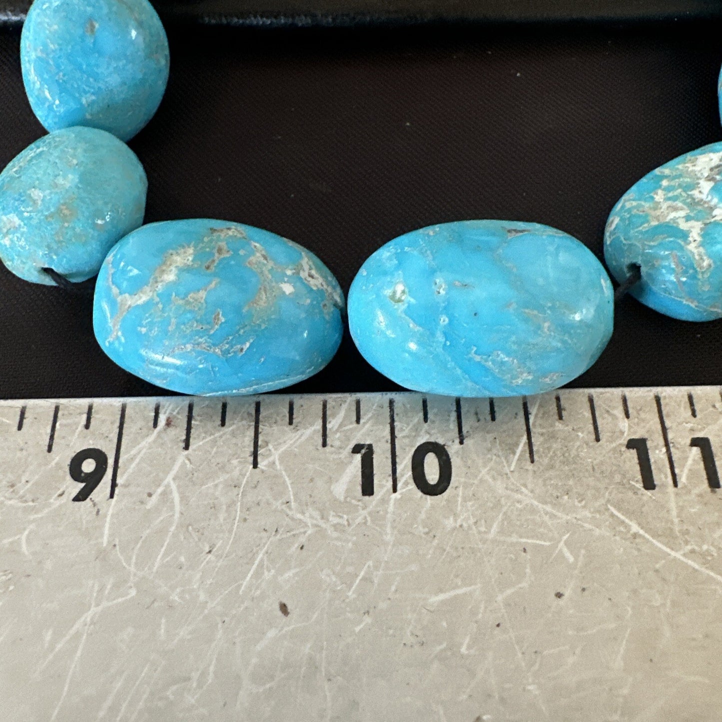 Authentic Blue Sleeping Beauty Graduated Turquoise Nugget Strand 18” 18499