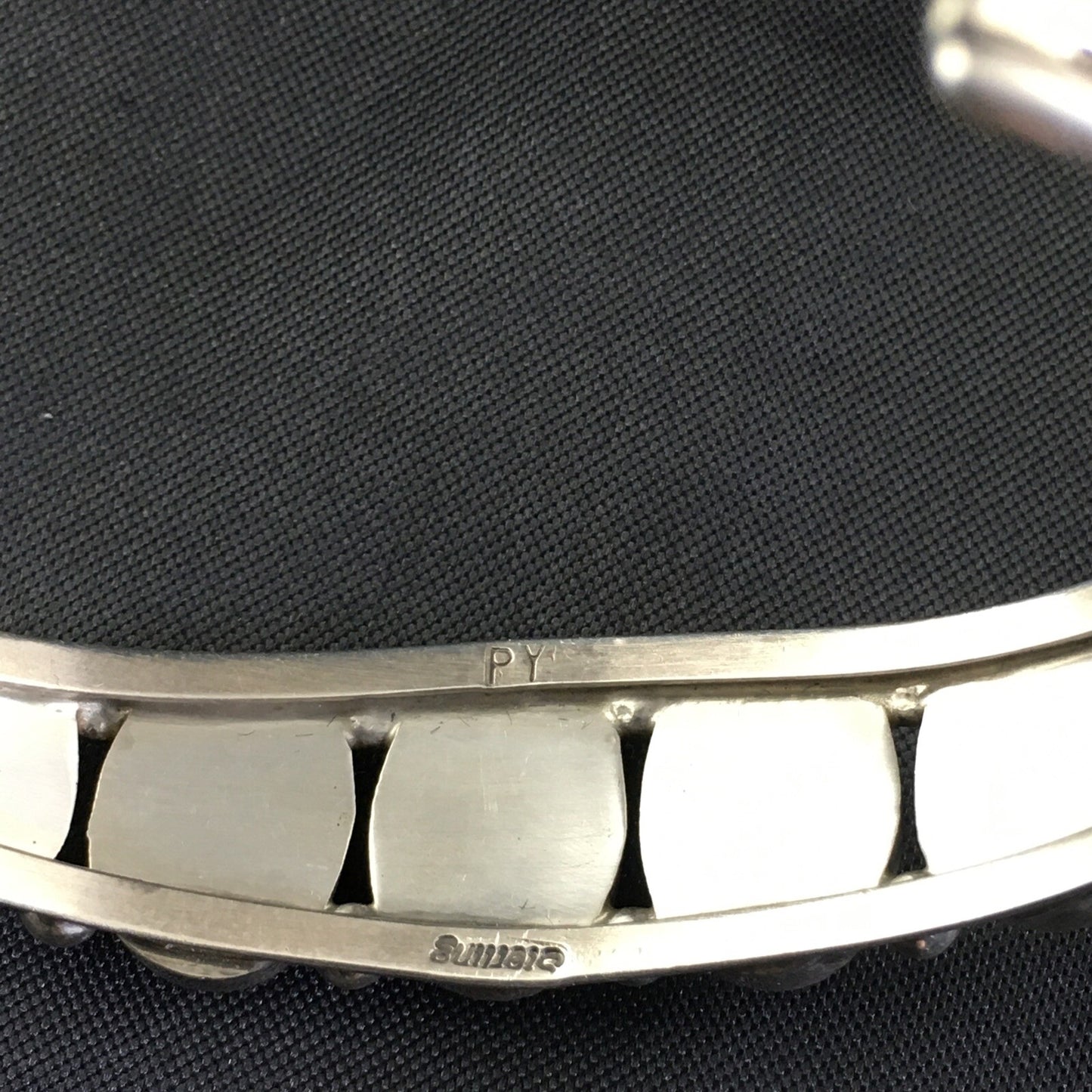 Native Mens Navajo Sterling Silver Kingman Turquoise Bracelet 7 Stone 10244